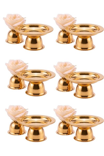 hopsepete 6'lı Kahve Yanı Söz Nişan Çikolata İkramlığı Gold Ayaklı Mini Lokum...