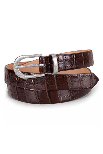 BloominBag Bloom in Still Women's Genuine Leather Belt - Mocha Croco