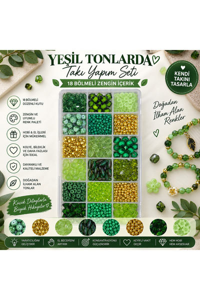 By MO Accessories Jewelry Making Set with Glass, Wooden and Acrylic Beads for...
