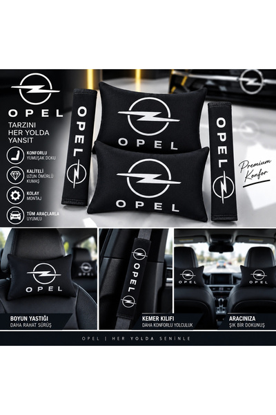 şimika tuning tuningmarketim OPEL SIYAH İKİLİ YASTIK VE KEMER KILIFI SETİ