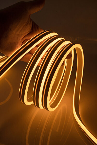 Ema Dükkan 50 Metre Amber 220 Volt Neon Led Tak Çalıştır Esnek Şerit Neon Led...