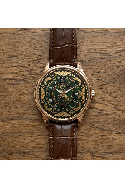 DUTCH STORE Men's brown leather watch with a classic, luxurious design – a co...
