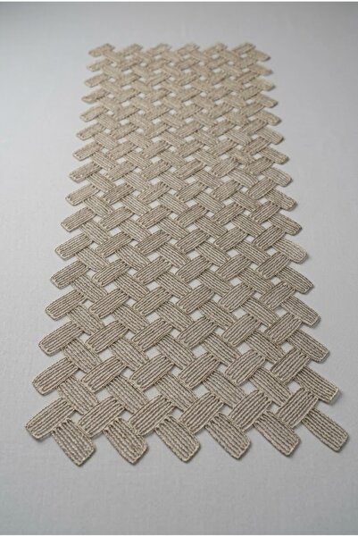 cacao home Fransız Dantelli Örme Tabanlı Tek Runner Masa Örtüsü 35x110 Cm Mas...