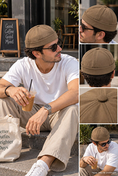 ZERAMİNE Căciulă Docker unisex, culoare camel