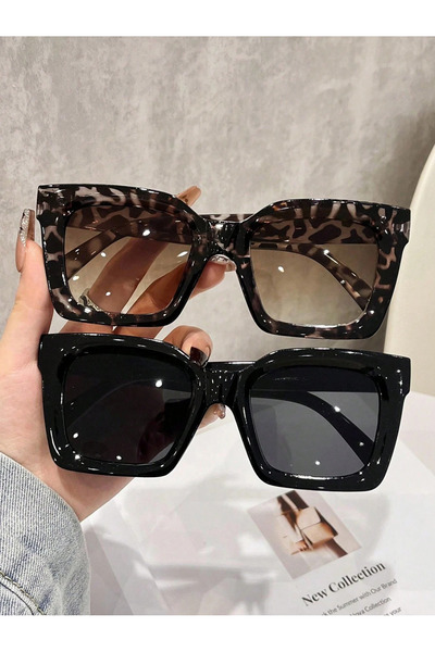 Choice 2PCS-C3 1/2Pcs Retro High-Quality Square Large-Frame Fashion Glasses, ...