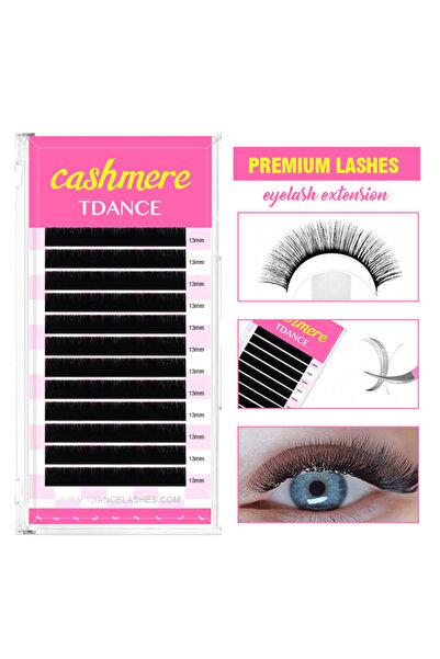 Choice82 9mm 0.07mm D TDANCE Cashmere Lash Extensions Super Matte Black Class...