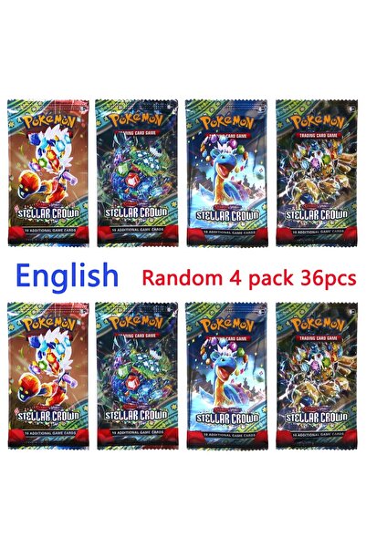 Choice7 36pcs STEL English 4 Pack Pokemon Cards Team up Sun Moon Thunder Engl...