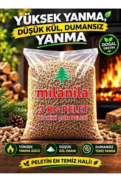 MilaNila Pelet Soba Yakıt Pelet 3KG Soba Çam Pelet Pelet Yüksek Kalite 3 KG