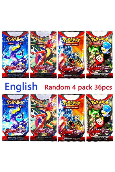 Choice9 36pcs SCA English 4 Pack Pokemon Cards Team up Sun Moon Thunder Engli...
