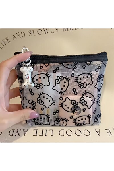 Choice1 A Kawaii Lace Hello Kitty Cosmetic Bag Cute Vintage Coin Purse Black ...