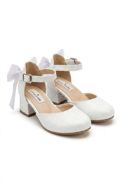 NeSe Shoes Girls' High Heel Shoes, Glitter and Bow Evening Dress Shoes, New S...