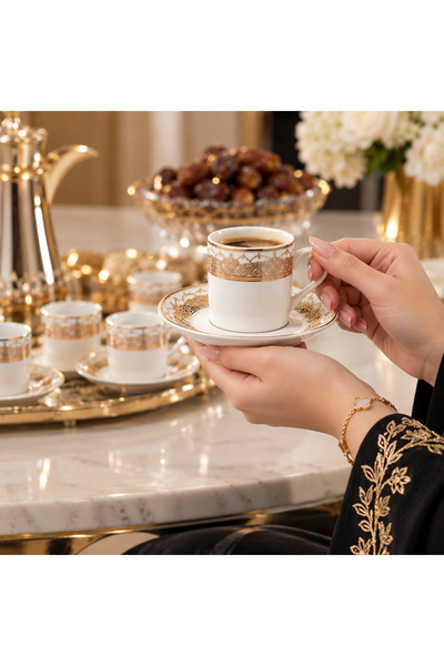 Dania طقم أكواب وصحون مكون من 6 أزواج متعدد الألوان 30×23 سم