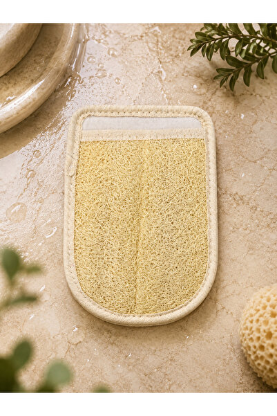 Genel Markalar Çift Taraflı Eldiven Kabak Lifi 23x16 cm Doğal Banyo ve Peelin...