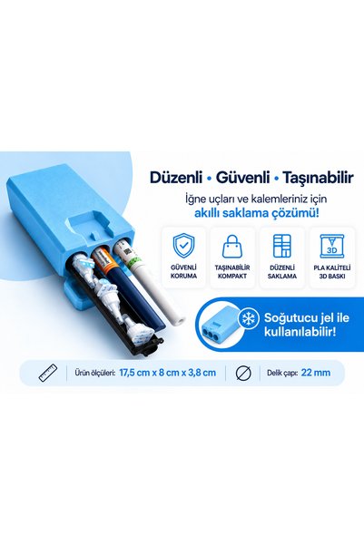 ERTU İnsülin Box- İnsülin Saklama Kutusu- 3 Bölmeli- 3D baskı