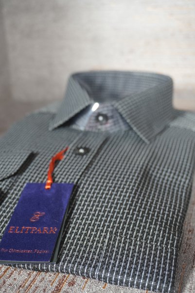 elitpark Heritage Line Patterned Long Sleeve Cotton Pocket Comfortable Fit Premium Men's Shirt