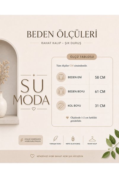 sumoda Kadın Ajurlu Kapri Kollu Yumuşak Merserize Hırka