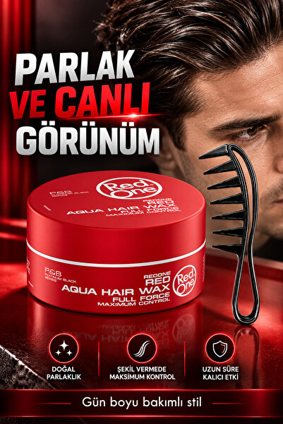Red One Redone Aqua Wax 150 ml – Güçlü Tutuş, Parlak Görünüm, Su Bazlı Saç Waxı Tarak Hediye