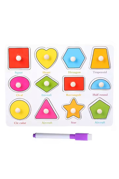 Trendyol Generic Children wooden house digital shape matching building blocks model house early educational wooden toys for kids