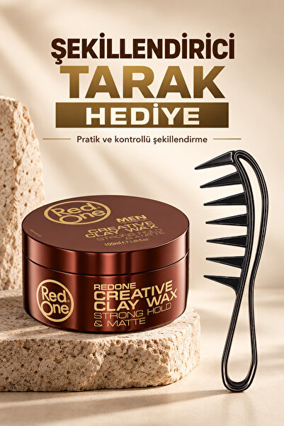 Red One Clay Hair Wax 100 ml – Mat Görünüm -güçlü Tutuş Muhtesem Stiller Wax Tarği Hediye