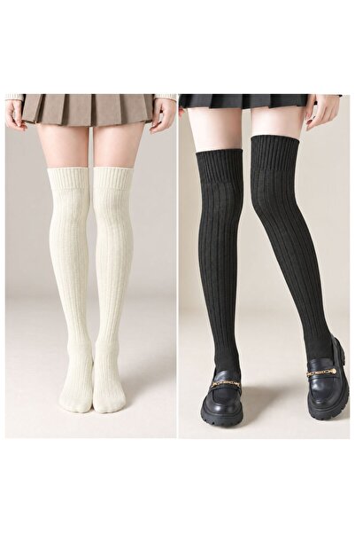 izayq collection 2' Pair of over the Knee Wool Socks Women