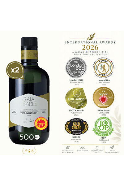 GAIA PEARLS İKİLİ SET Yeşil Seri 500 ml x2 Milas Memecik Erken Hasat Soğuk Sı...