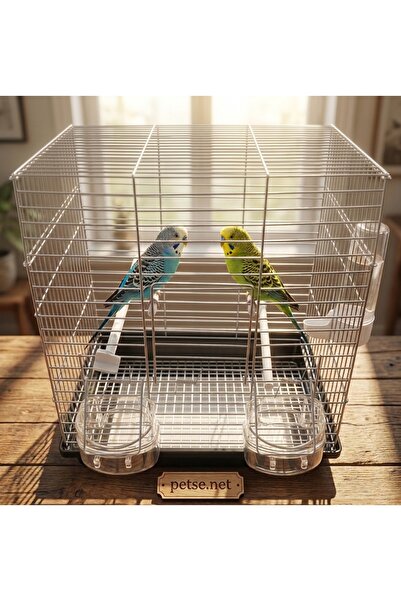 island toys BAMBU PETSHOP Çıft Kapılı Kuş Kafesı 30x23x37(YÜKSEKLİK) Boyutlar...