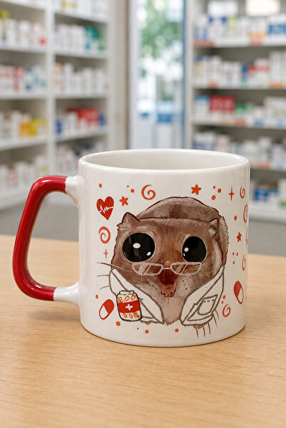 Kırtasiye Ofisi Sad Üzgün Hamster Meslek: EczacıKırmızı Kulplu Prime Ofis Hed...