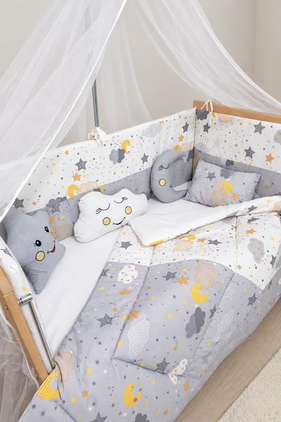 Baby Clime 60x120 Rüya Serisi Bebek Uyku Seti Gri (CİBİNLİK VE APARAT DAHİL)