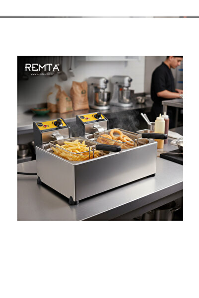 Remta 5+5 lt Elektirikli Fritöz Çiftli Kapaklı R93