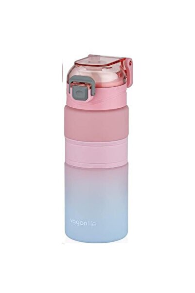 Vagonlife Vagon Life Pipetli Matara Pembe-Mavi 600 ml VGN2226