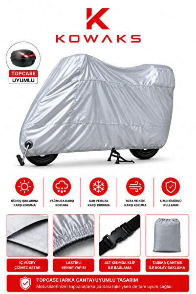 KOWAKS RKS Rosa 50 Pro Arka Çanta Uyumlu Motosiklet Brandası, Motor Brandası,...