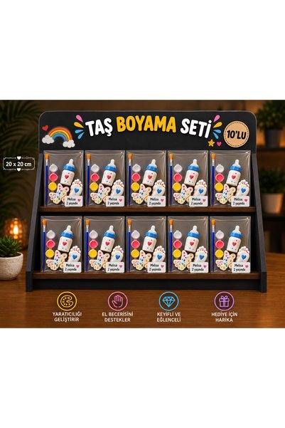 Genel Markalar Kişiselleştirilebilir Taş Boyama Hobi Seti 10’lu Paket - Hediy...