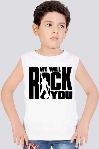 ROCKANDROLL Just Rock You White Cut Sleeve |   Sleeveless Men's Unisex Kids T...