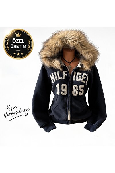 nathia outdoors Y2k Street kürk detaylı Vintage hırka