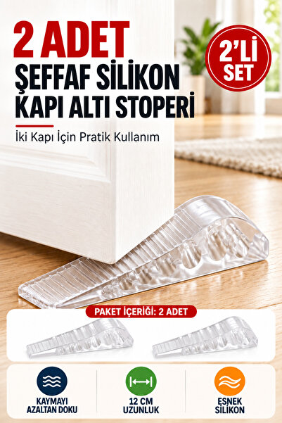 OpenCity 2 Pieces Transparent Silicone under Door Stopper Non-Slip Door Stopp...