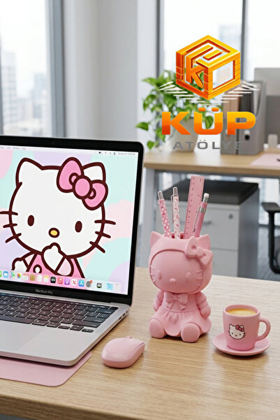 Küp Atölye Hello Kitty Kalemlik ve Masaüstü Makyaj Fırçası Organizeri