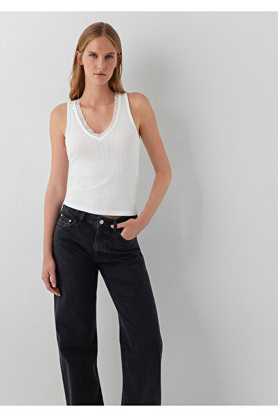 Mavi Modal (Tencel™) Karışımlı Ekru Atlet Fitted / Vücuda Oturan Kesim 161402...