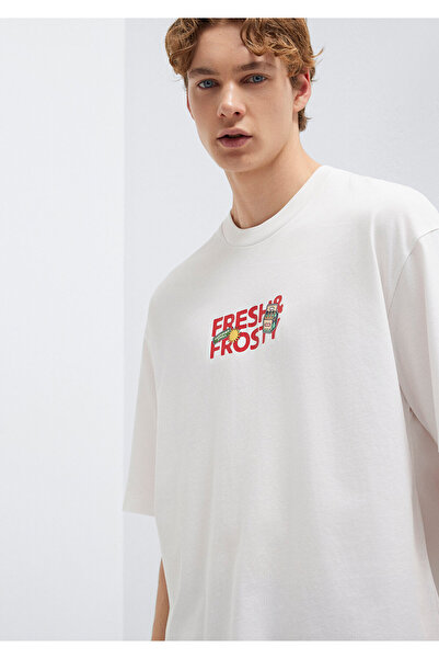 Mavi Printed Ecru T-Shirt Oversize / Wide Cut 0613622-70057