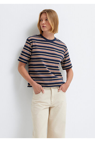 Mavi Striped Navy Blue T-Shirt Regular Fit / Normal Cut 1613979-91600