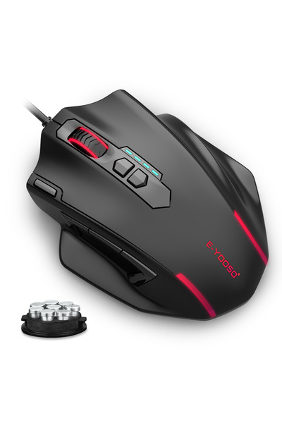 Choice Black E-YOOSO X-41 Pro USB Wired Gaming Mouse RGB Backlit 12400 DPI 11...