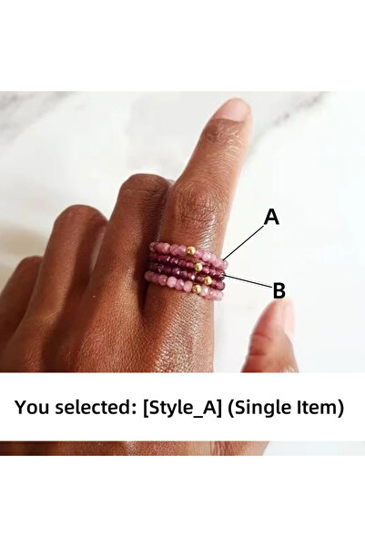 Choice خاتم واحد فقط قابل للتعديل من A-Sunstone CCGOOD للنساء، مرصع بخرز من ا...