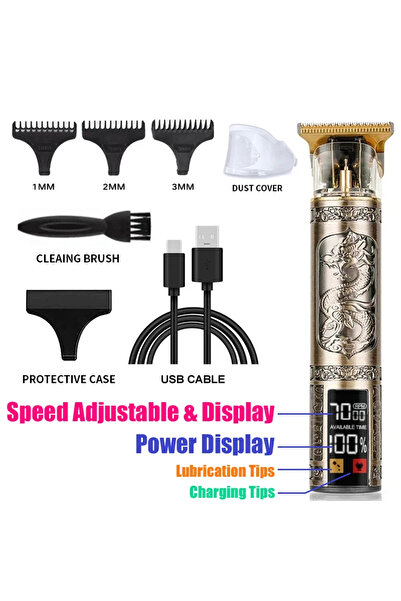 Choice 068-PhoenixDragon Vintage Hair Clipper Cordless Trimmer portable USB F...