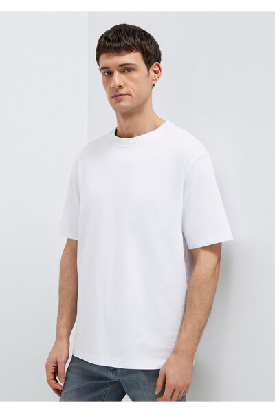 Mavi Crew Neck White Basic T-Shirt Loose Fit / Loose Relaxed Fit0611924-620