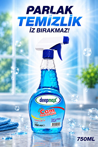 Parfümlü Cam Temizleyici – İz Bırakmayan Güçlü Formül 750 ml