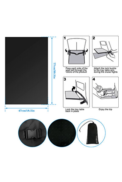 Choice B-black Kids Airplane Bed Breathable Children Airplane Seat Extender P...