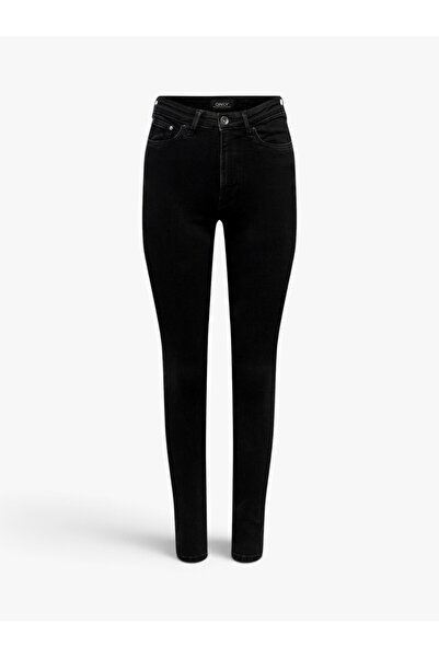 ONLY Onliconic Hw Sk Long Ank Dnm Noos Women's Black Denim Trousers - 15247810