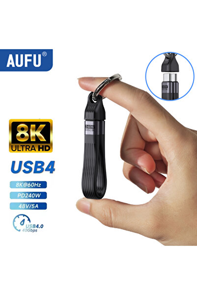 Choice Type-C to Type-C Black AUFU 240W USB4 40Gbps USB C To Type C Short Cab...