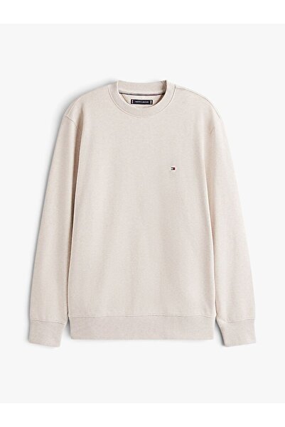 Tommy Hilfiger ESSENTIAL TERRY CREWNECK Erkek Bej Sweatshirt - MW0MW37237