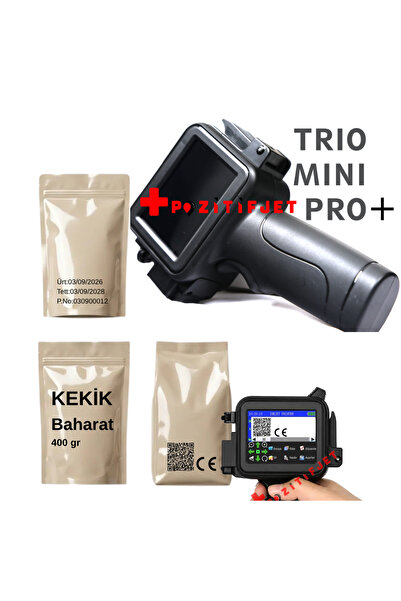 Pozitifjet TRIO MİNİ PRO Ekstra Parlak Yüzeylere Uygun Siyah Mürekkepli el ti...