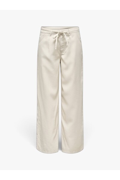 ONLY Onlgianna Aris Mw Wide Pants Wvn Cc Women's Gray Trousers - 15364137